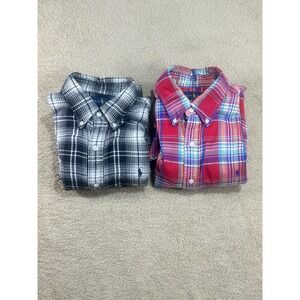 Lot Of 2-Ralph Lauren Men's Medium Classic Fit Plaid Button Down Shirt's Preppy